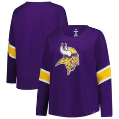 Minnesota Vikings Fanatics Women's Plus Size Redzone 3/4-Sleeve Scoop Neck T-Shirt