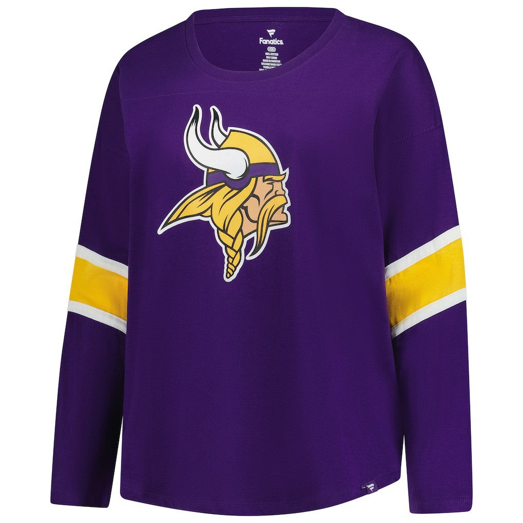 Minnesota Vikings Fanatics Women's Plus Size Redzone 3/4-Sleeve Scoop Neck T-Shirt