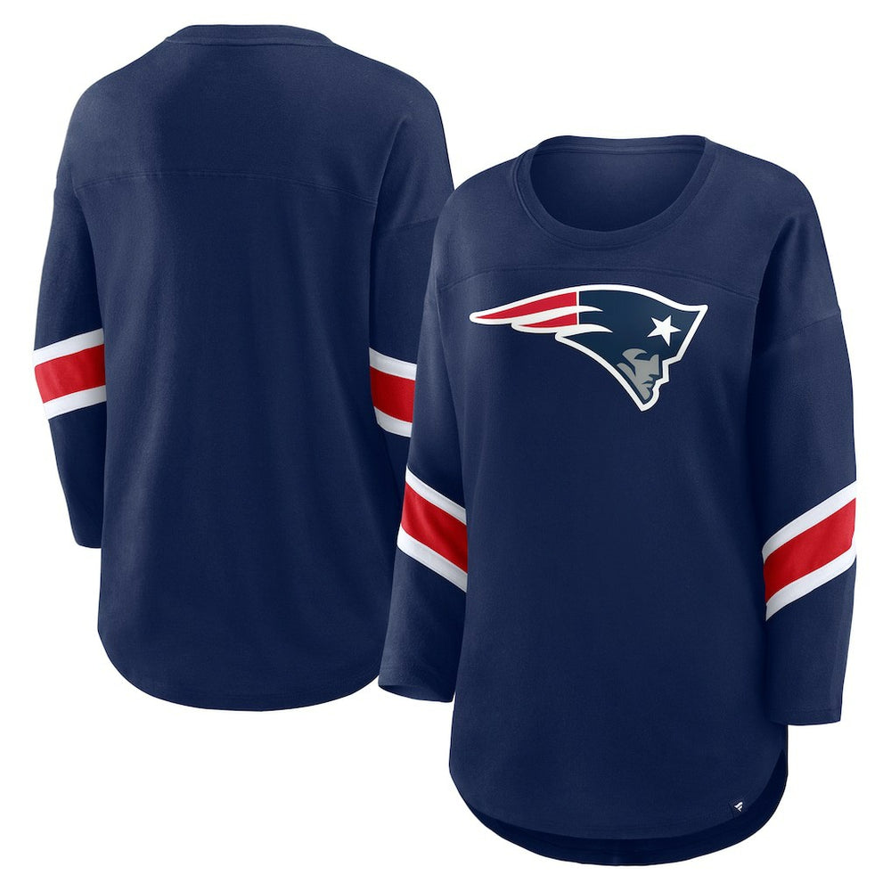 New England Patriots Fanatics Women's Plus Size Redzone 3/4-Sleeve Scoop Neck T-Shirt