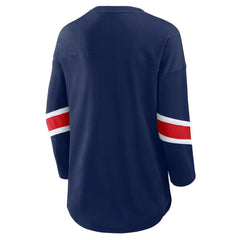 New England Patriots Fanatics Women's Plus Size Redzone 3/4-Sleeve Scoop Neck T-Shirt