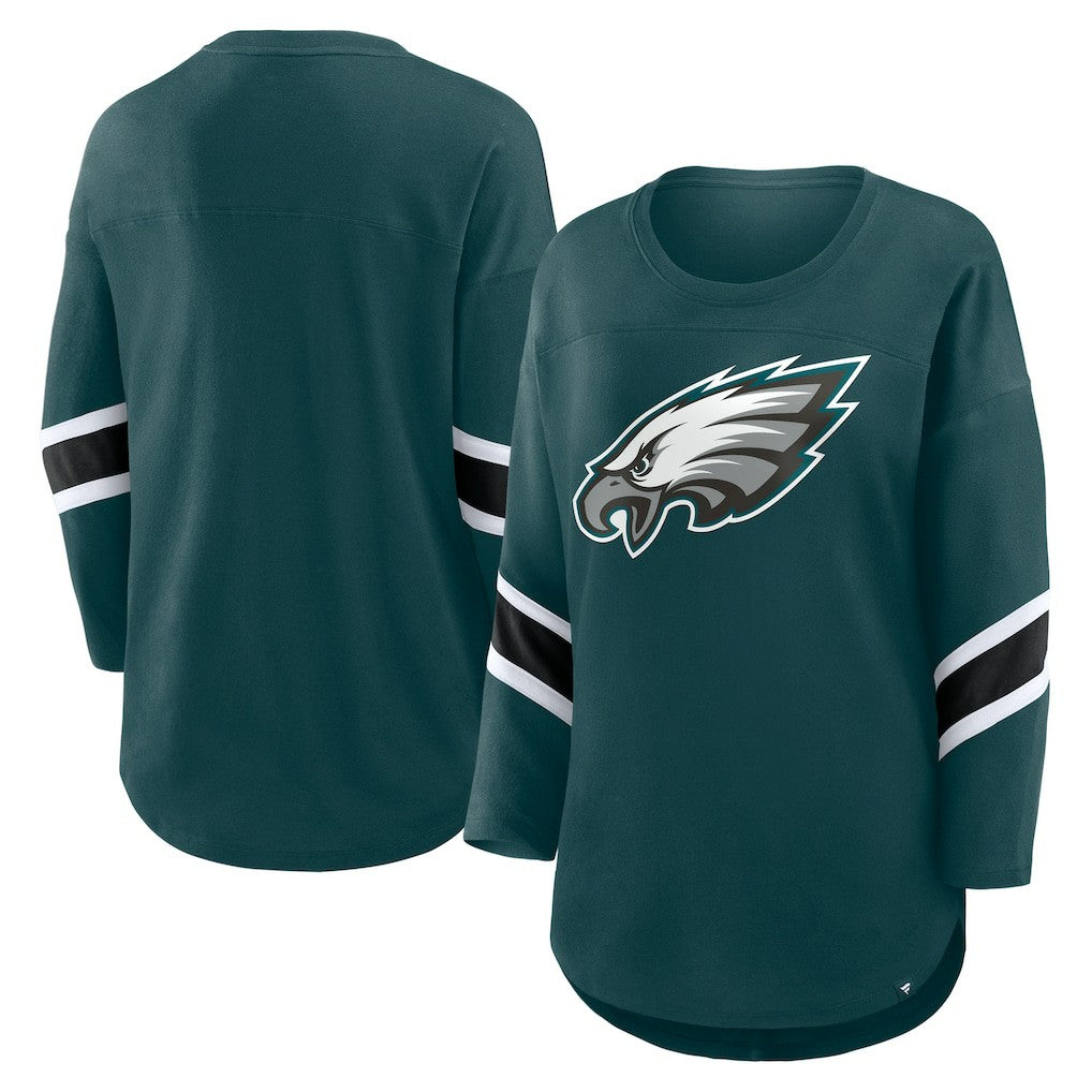 Philadelphia Eagles Fanatics Women's Plus Size Redzone 3/4-Sleeve Scoop Neck T-Shirt