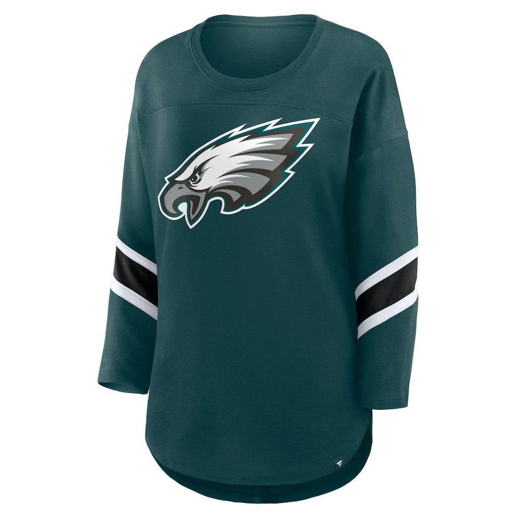 Philadelphia Eagles Fanatics Women's Plus Size Redzone 3/4-Sleeve Scoop Neck T-Shirt