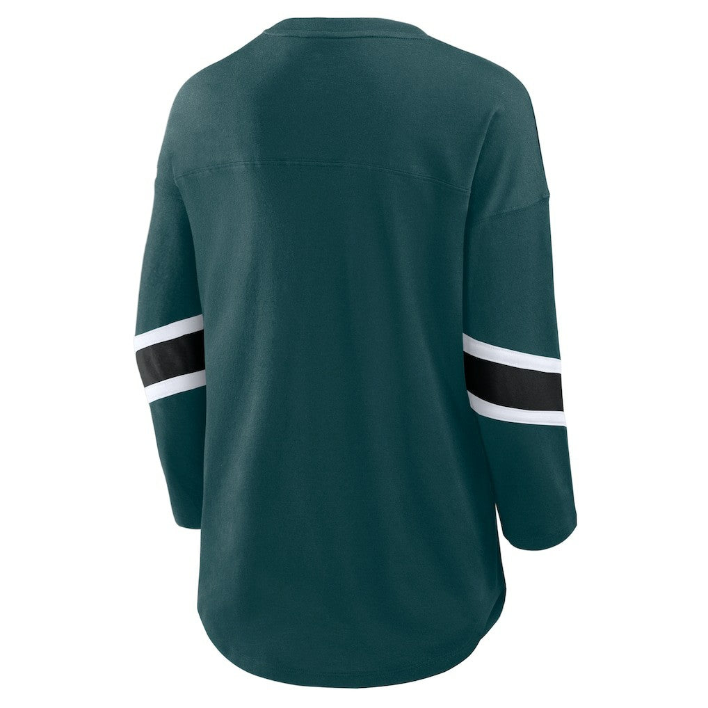 Philadelphia Eagles Fanatics Women's Plus Size Redzone 3/4-Sleeve Scoop Neck T-Shirt