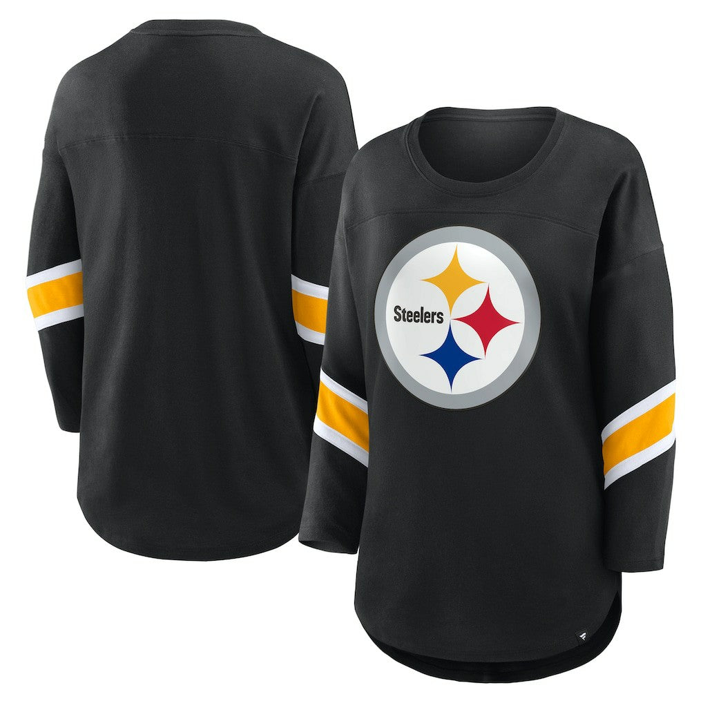 Pittsburgh Steelers Fanatics Women's Plus Size Redzone 3/4-Sleeve Scoop Neck T-Shirt