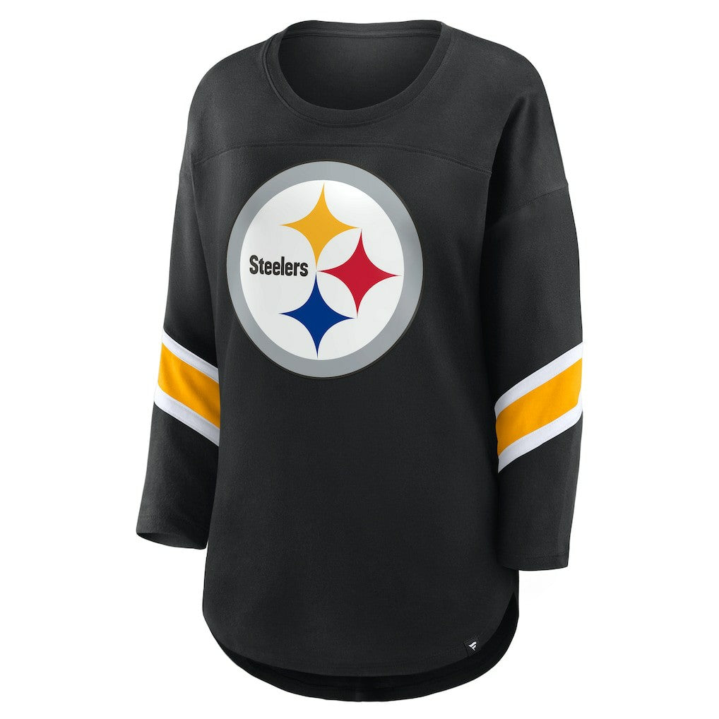Pittsburgh Steelers Fanatics Women's Plus Size Redzone 3/4-Sleeve Scoop Neck T-Shirt