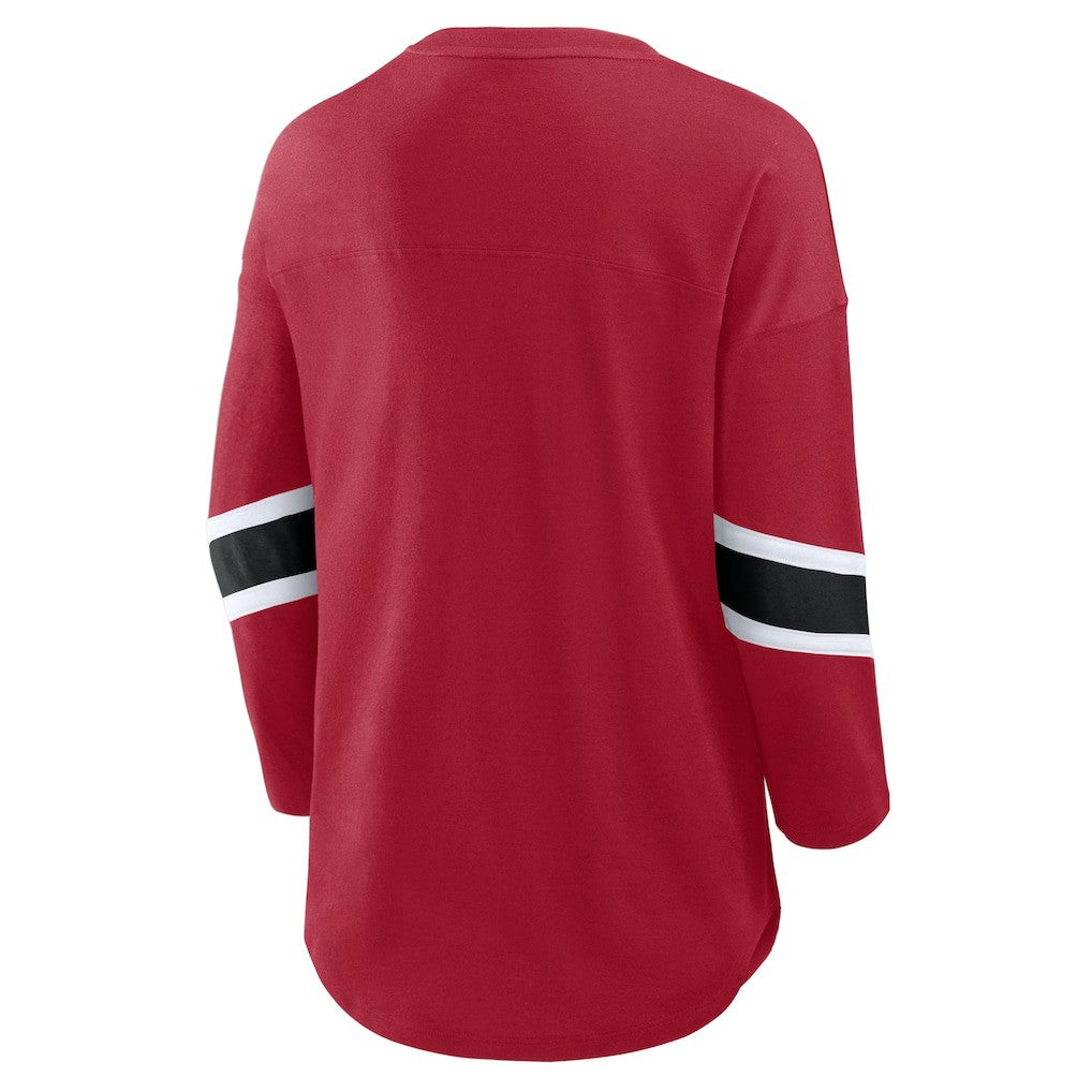 San Francisco 49ers Fanatics Women's Plus Size Redzone 3/4-Sleeve Scoop Neck T-Shirt
