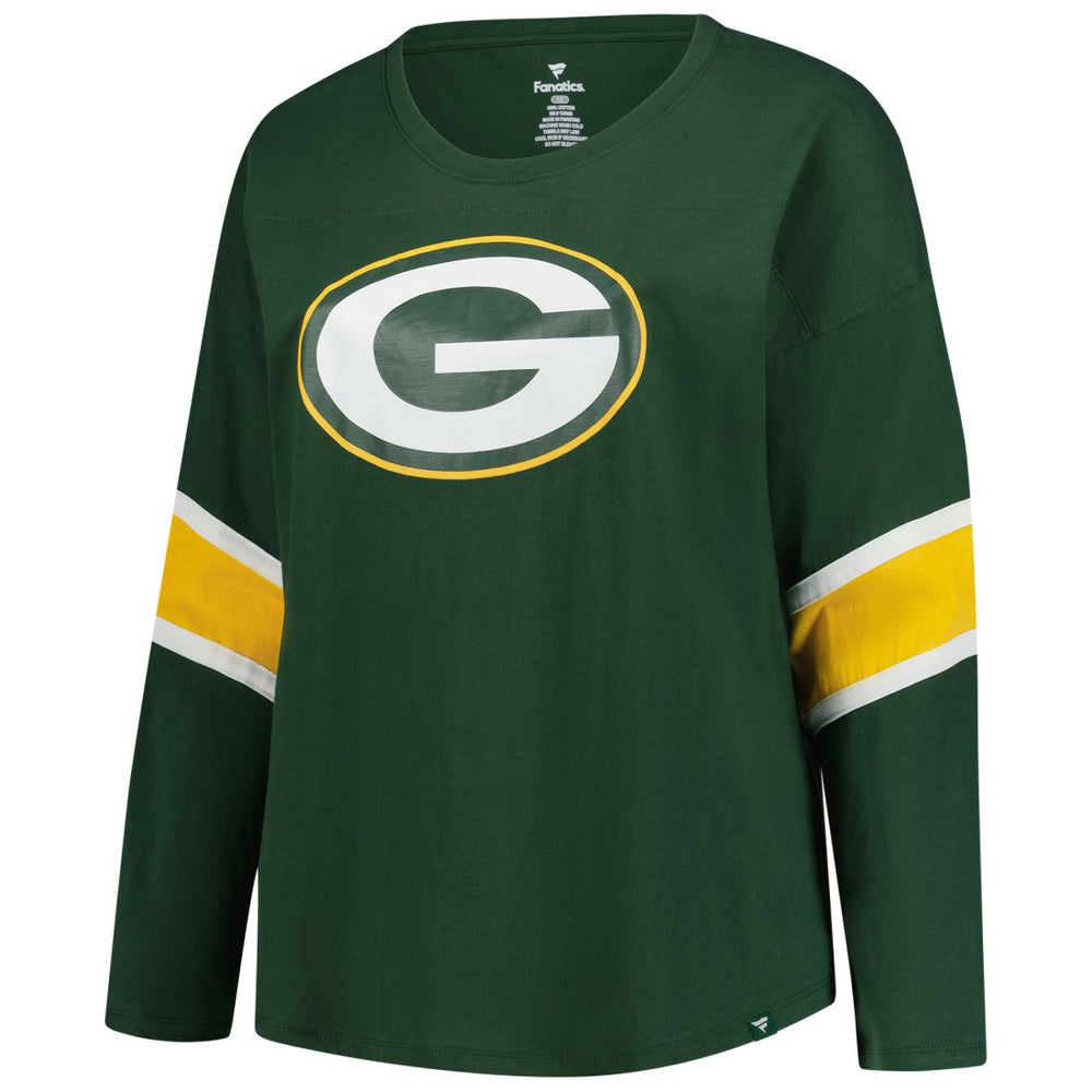 Green Bay Packers Fanatics Women's Plus Size Redzone 3/4-Sleeve Scoop Neck T-Shirt