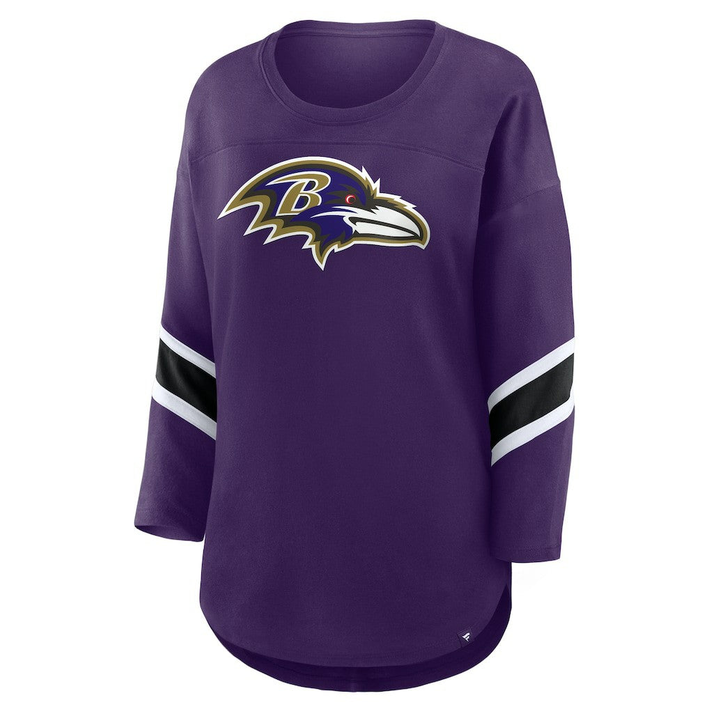Baltimore Ravens Fanatics Women's Plus Size Redzone 3/4-Sleeve Scoop Neck T-Shirt