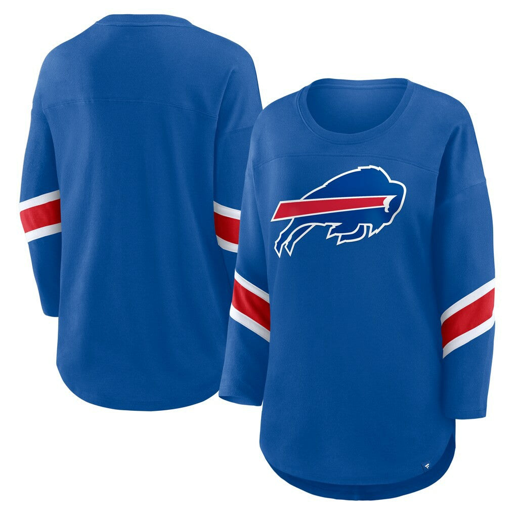 Buffalo Bills Fanatics Women's Plus Size Redzone 3/4-Sleeve Scoop Neck T-Shirt