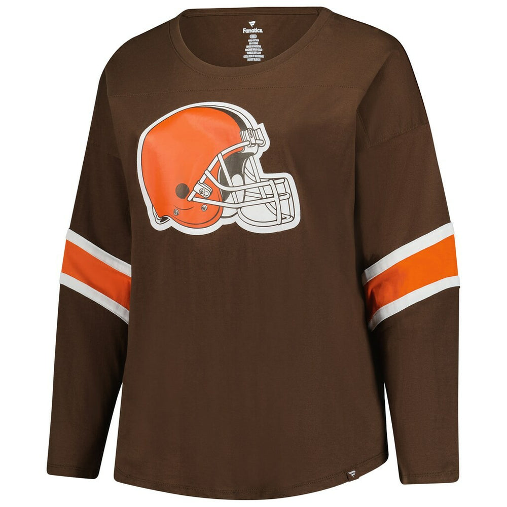 Cleveland Browns Fanatics Women's Plus Size Redzone 3/4-Sleeve Scoop Neck T-Shirt