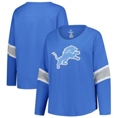 Detroit Lions Fanatics Women's Plus Size Redzone 3/4-Sleeve Scoop Neck T-Shirt