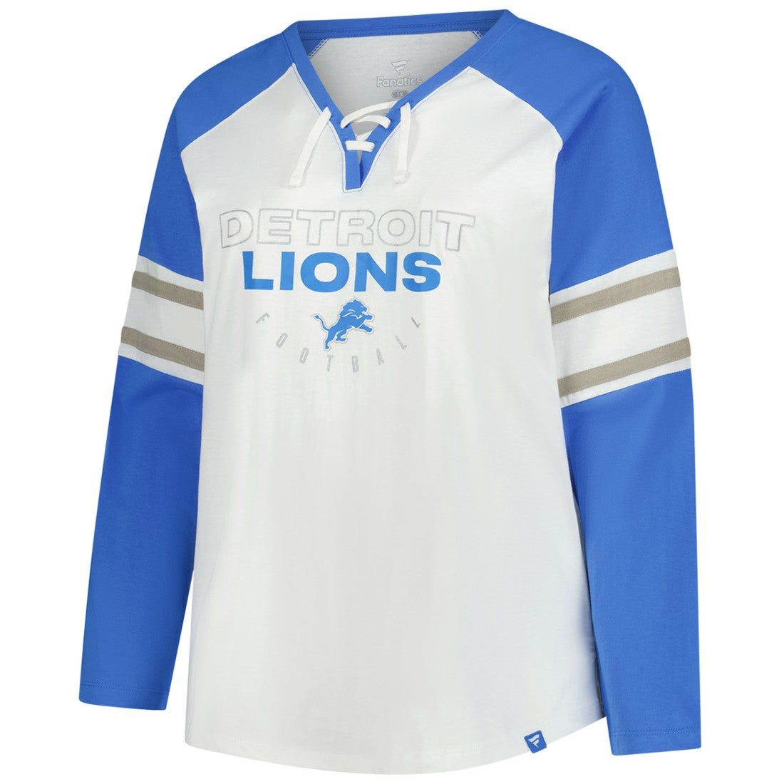Detroit Lions Fanatics Women's Plus Size Redzone Lace Up Long Sleeve T-Shirt