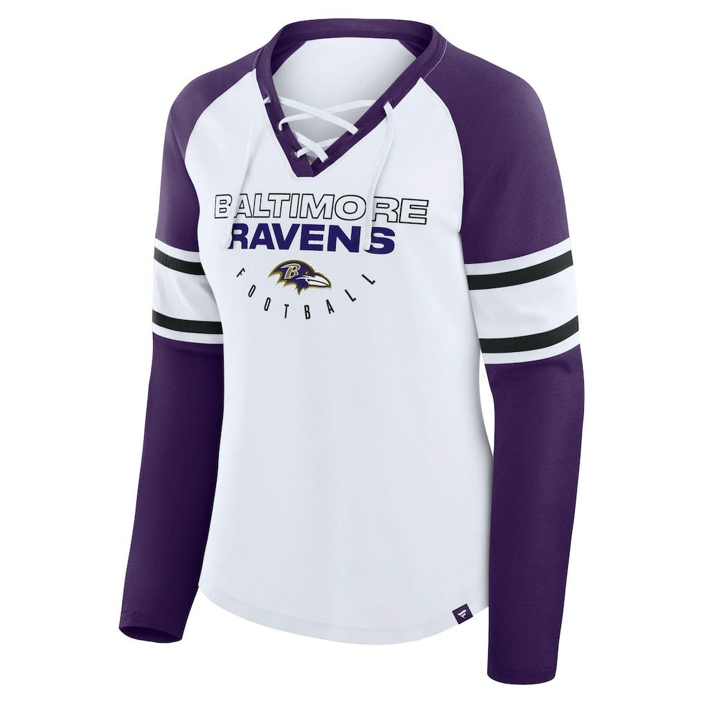 Baltimore Ravens Fanatics Women's Plus Size Redzone Lace Up Long Sleeve T-Shirt