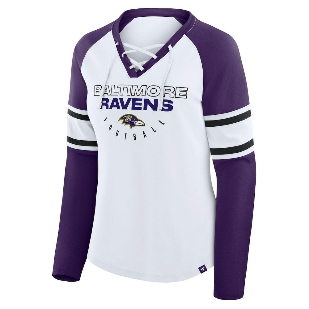 Baltimore Ravens Fanatics Women's Plus Size Redzone Lace Up Long Sleeve T-Shirt