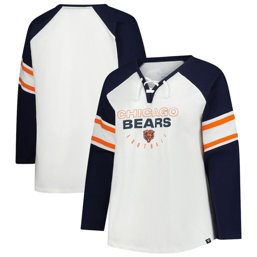Chicago Bears Fanatics Women's Plus Size Redzone Lace Up Long Sleeve T-Shirt