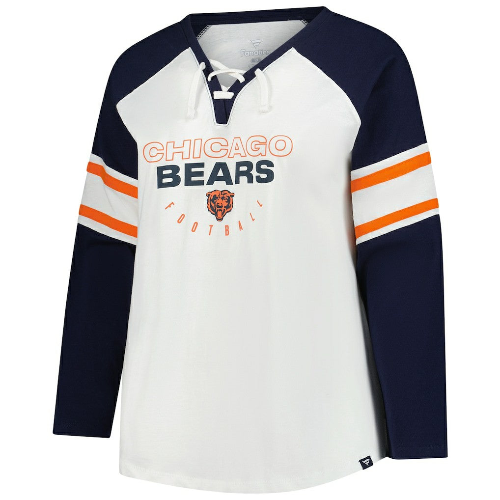 Chicago Bears Fanatics Women's Plus Size Redzone Lace Up Long Sleeve T-Shirt
