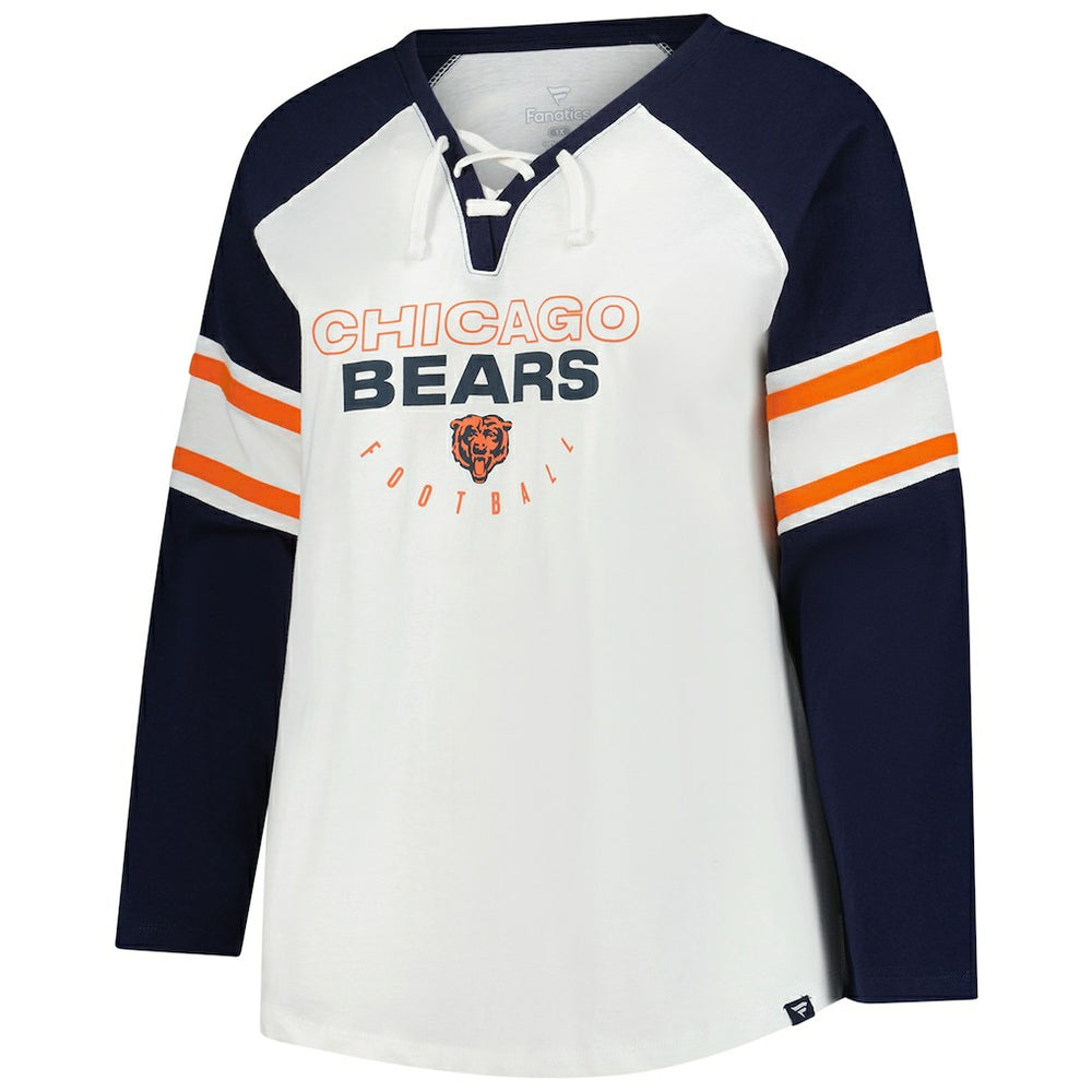 Chicago Bears Fanatics Women's Plus Size Redzone Lace Up Long Sleeve T-Shirt