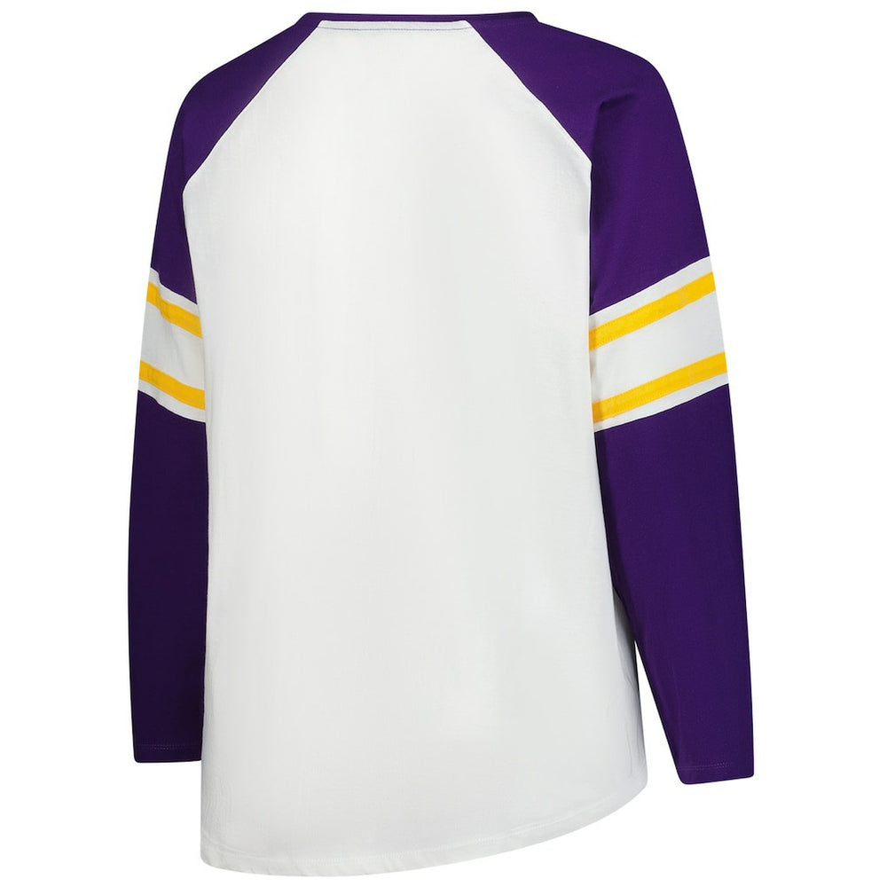 Minnesota Vikings Fanatics Women's Plus Size Redzone Lace Up Long Sleeve T-Shirt