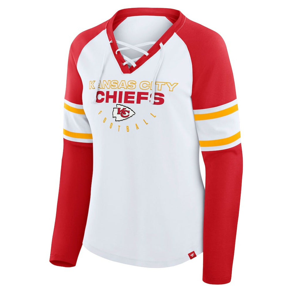 Kansas City Chiefs Fanatics Women's Plus Size Redzone Lace Up Long Sleeve T-Shirt