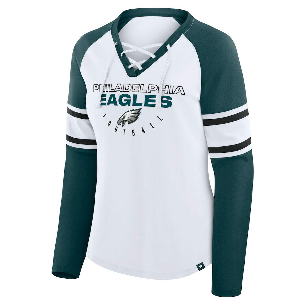 Philadelphia Eagles Fanatics Women's Plus Size Redzone Lace Up Long Sleeve T-Shirt