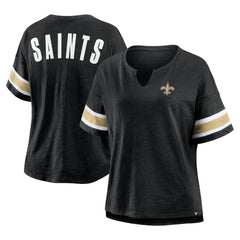 New Orleans Saints Fanatics Women's Plus Size Redzone Notch Neck T-Shirt