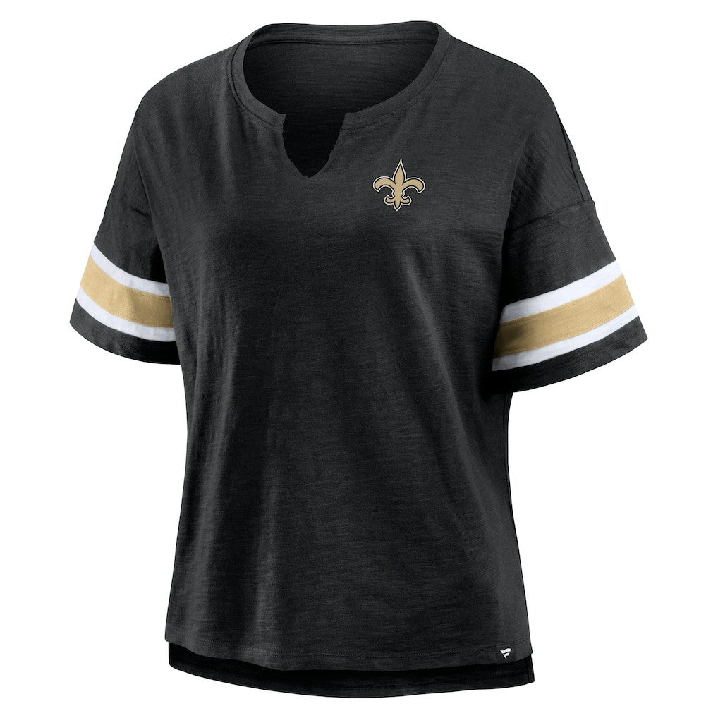 New Orleans Saints Fanatics Women's Plus Size Redzone Notch Neck T-Shirt