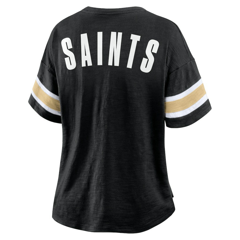 New Orleans Saints Fanatics Women's Plus Size Redzone Notch Neck T-Shirt