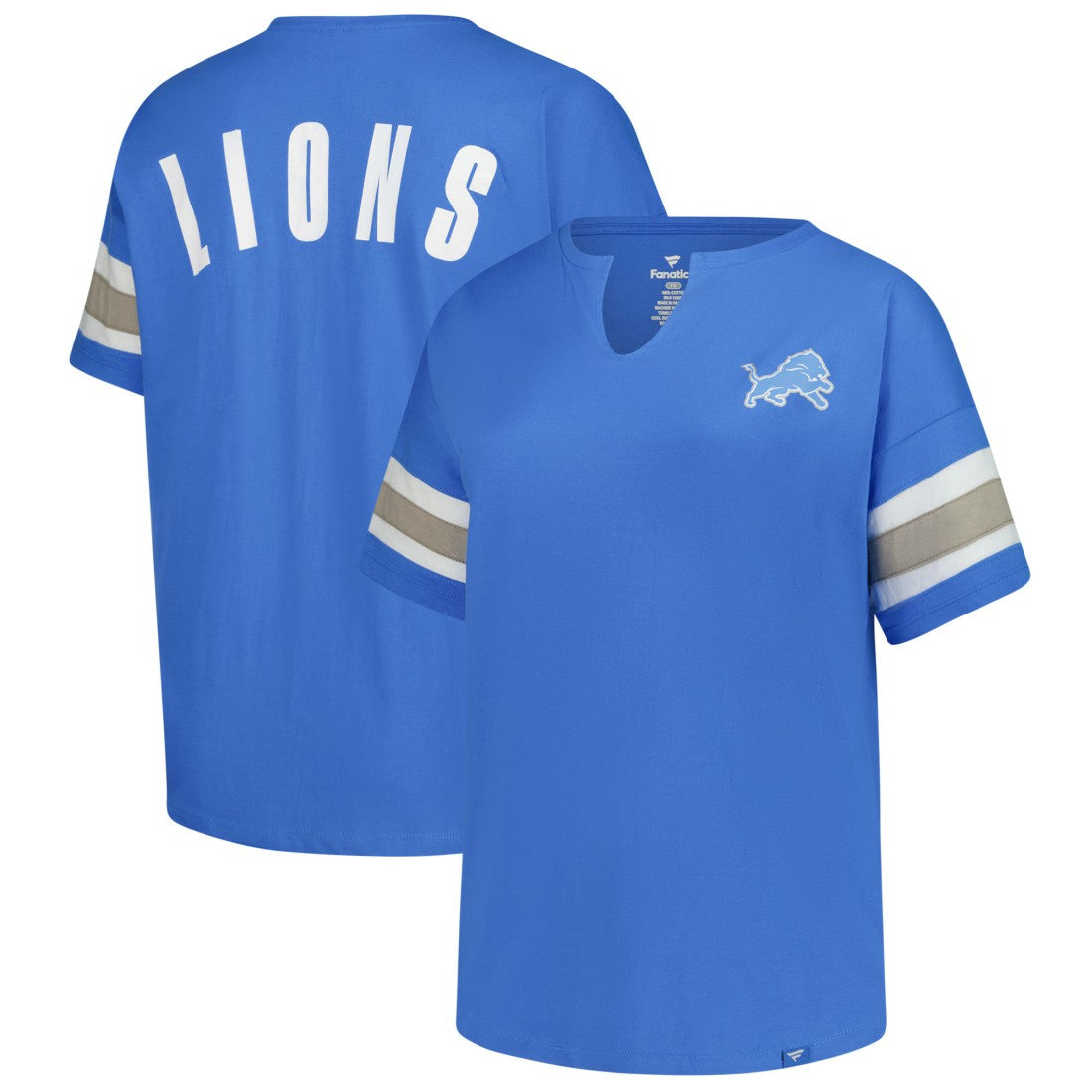 Detroit Lions Fanatics Women's Plus Size Redzone Notch Neck T-Shirt
