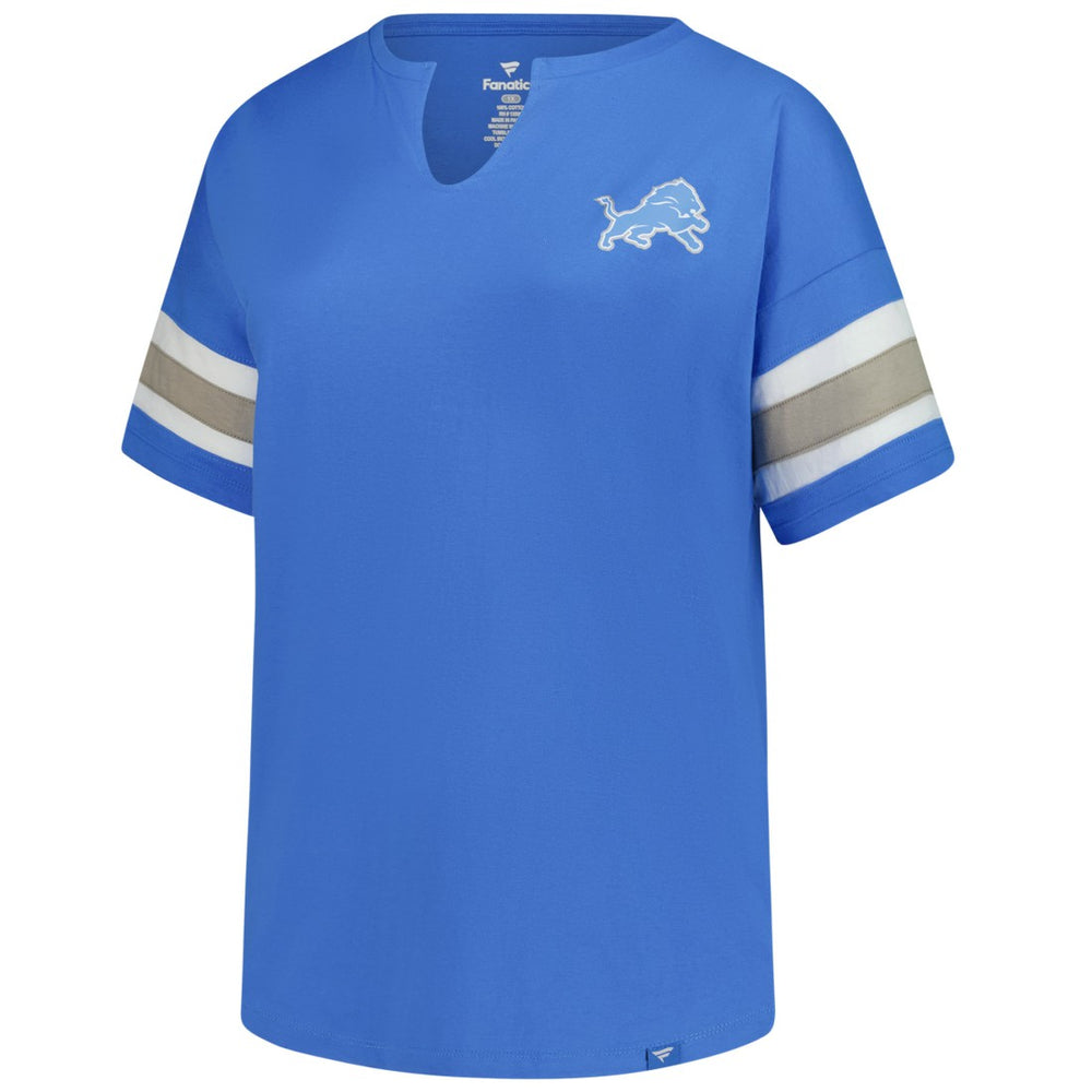Detroit Lions Fanatics Women's Plus Size Redzone Notch Neck T-Shirt