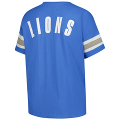Detroit Lions Fanatics Women's Plus Size Redzone Notch Neck T-Shirt