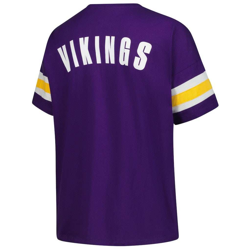 Minnesota Vikings Fanatics Women's Plus Size Redzone Notch Neck T-Shirt