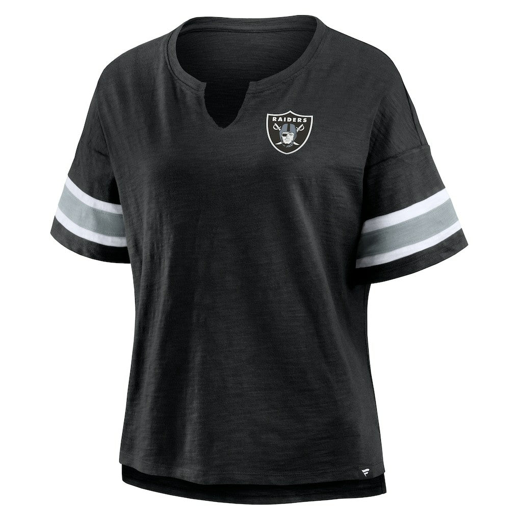 Las Vegas Raiders Fanatics Women's Plus Size Redzone Notch Neck T-Shirt
