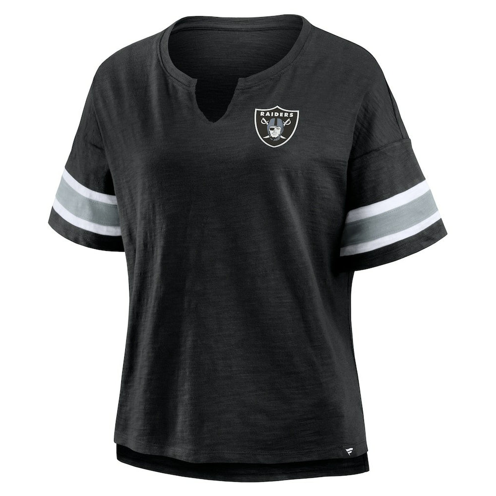 Las Vegas Raiders Fanatics Women's Plus Size Redzone Notch Neck T-Shirt