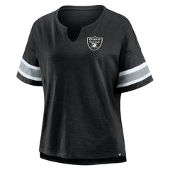 Las Vegas Raiders Fanatics Women's Plus Size Redzone Notch Neck T-Shirt