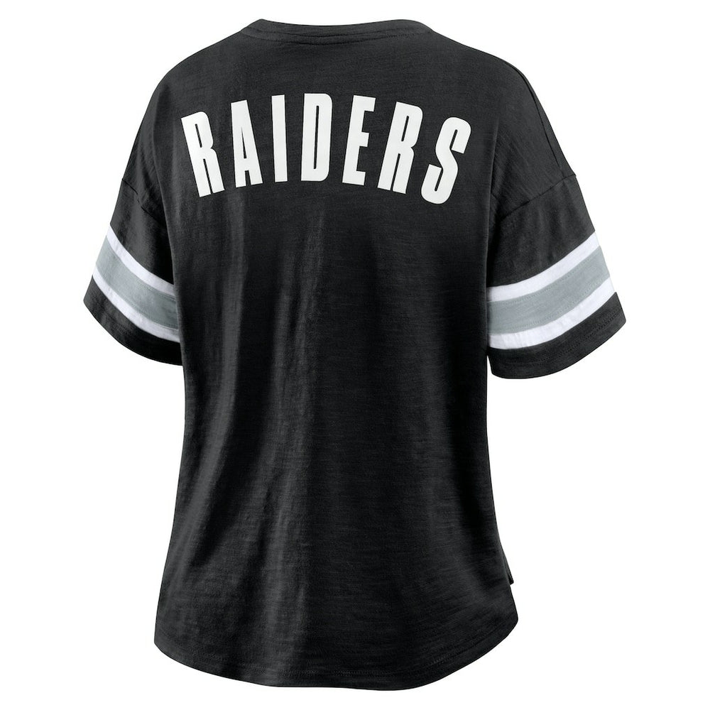 Las Vegas Raiders Fanatics Women's Plus Size Redzone Notch Neck T-Shirt