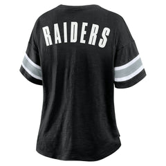 Las Vegas Raiders Fanatics Women's Plus Size Redzone Notch Neck T-Shirt