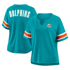 Miami Dolphins Fanatics Women's Plus Size Redzone Notch Neck T-Shirt