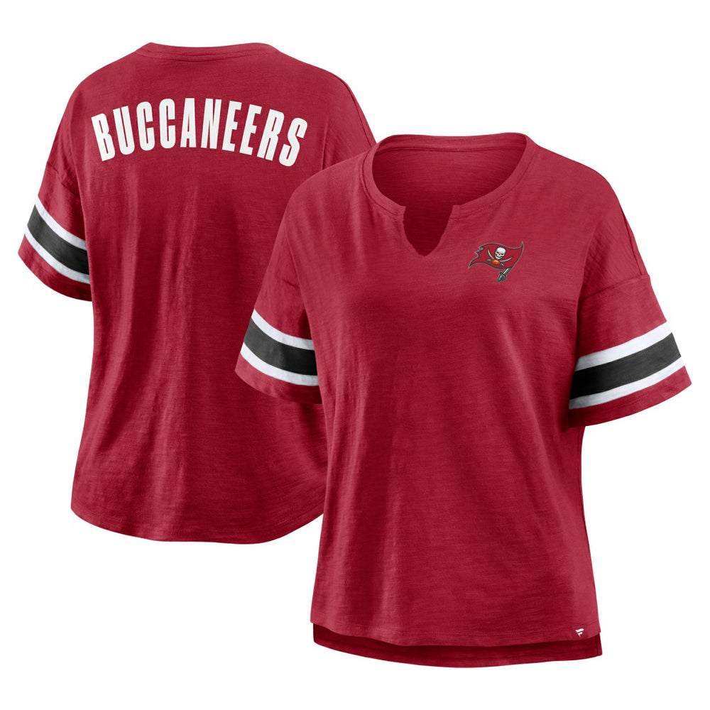 Tampa Bay Buccaneers Fanatics Women's Plus Size Redzone Notch Neck T-Shirt