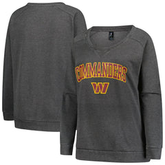 Washington Commanders  Profile Women's Plus Size Acid Wash Raglan Sweatshirt