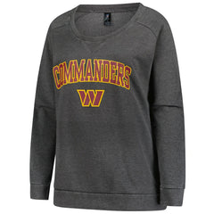 Washington Commanders  Profile Women's Plus Size Acid Wash Raglan Sweatshirt