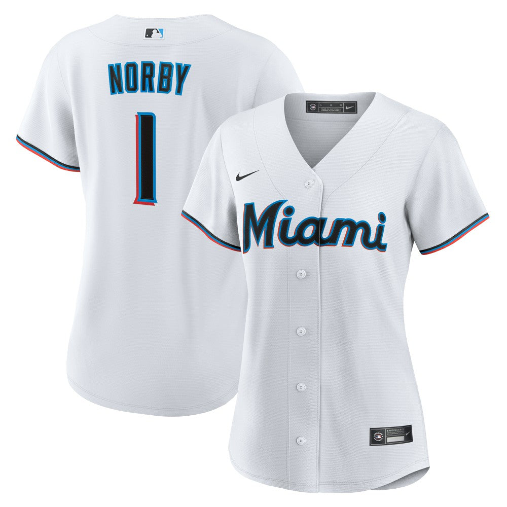 Connor Norby Miami Marlins Nike Women's Home Replica Jersey | MLB Outlet