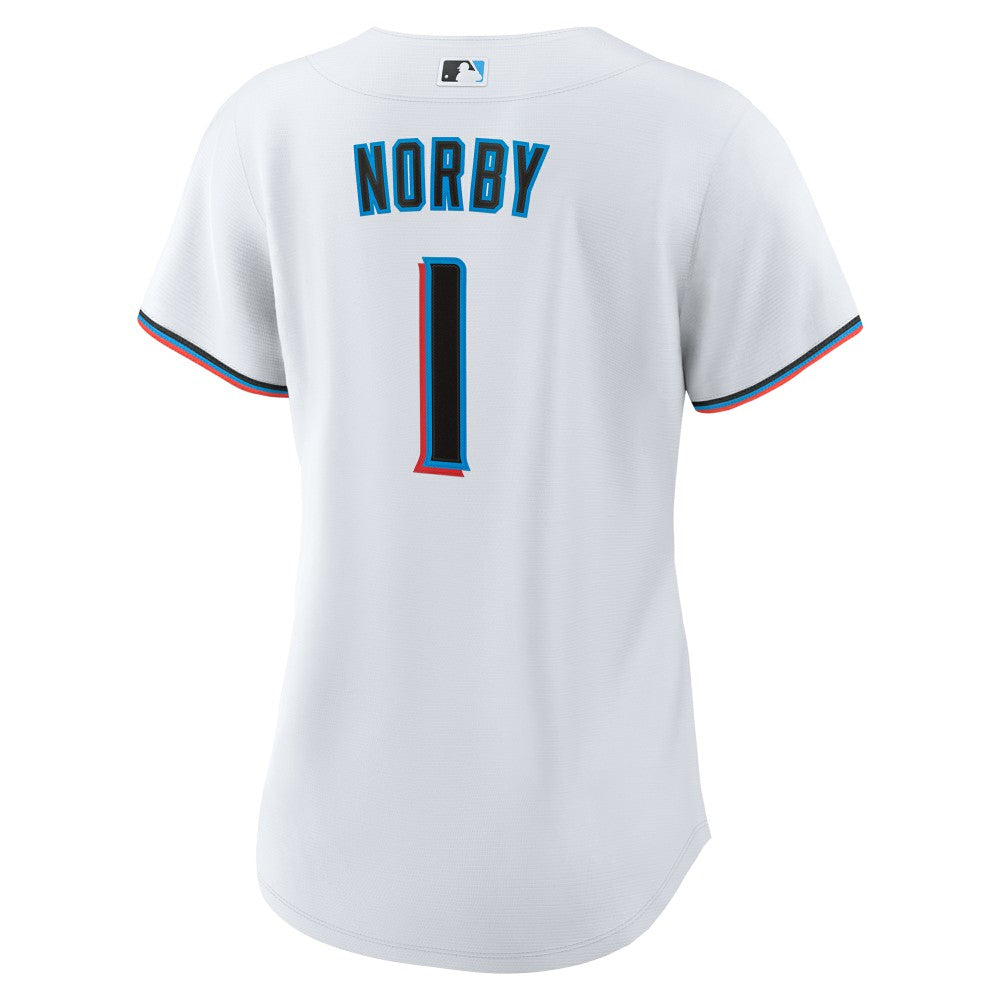 Connor Norby Miami Marlins Nike Women's Home Replica Jersey | MLB Outlet