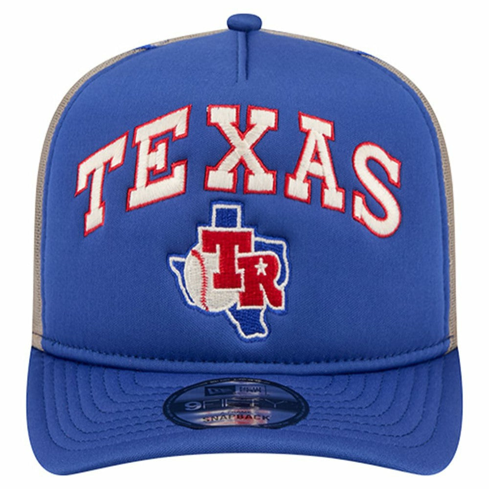Texas Rangers New Era Vintage Arched Foam Front 9FIFTY A-Frame Adjustable Trucker Hat | MLB On Sale