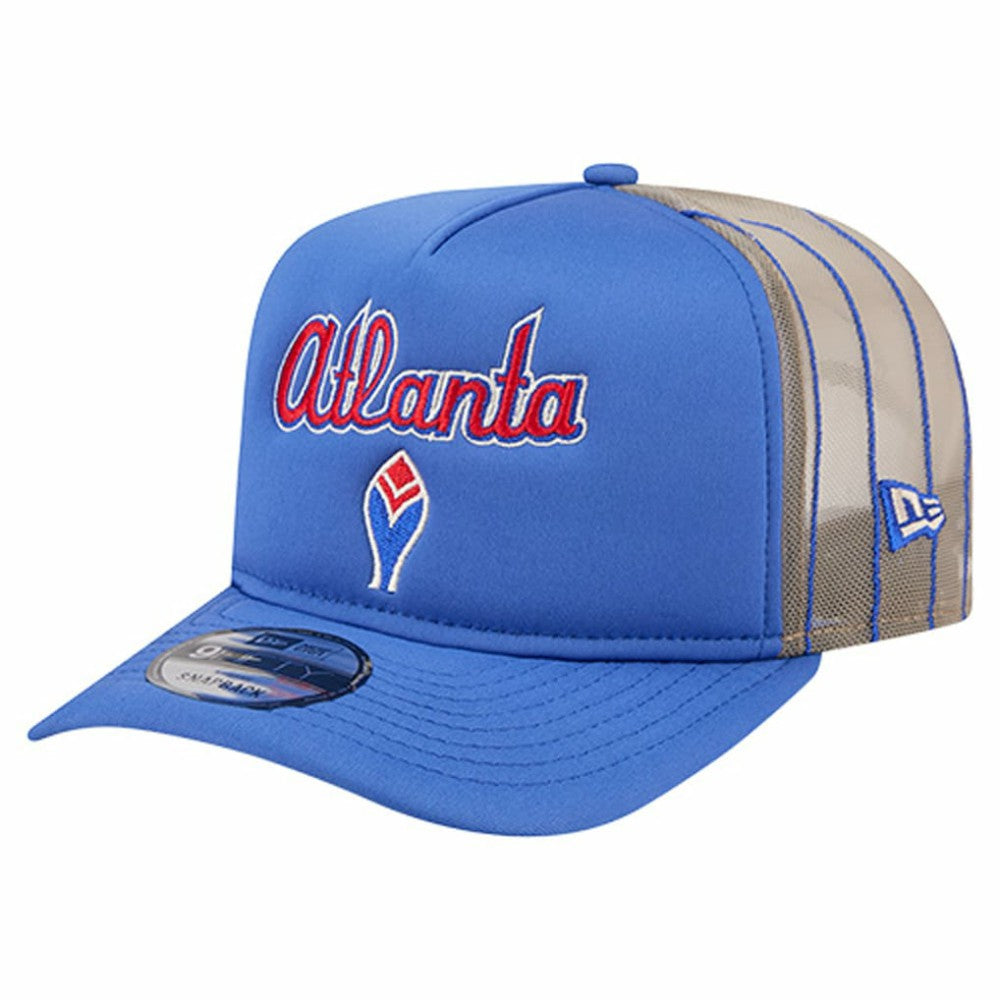 Atlanta Braves New Era Vintage Arched Foam Front 9FIFTY A-Frame Adjustable Trucker Hat | MLB Discount