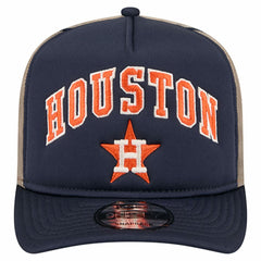 Houston Astros New Era Vintage Arched Foam Front 9FIFTY A-Frame Adjustable Trucker Hat | MLB Sale