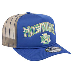Milwaukee Brewers New Era Vintage Arched Foam Front 9FIFTY A-Frame Adjustable Trucker Hat | MLB Near me