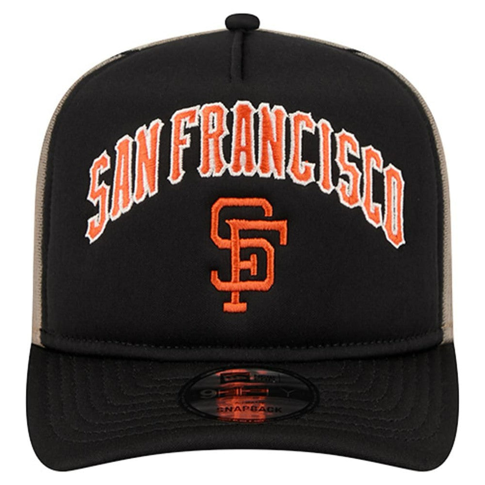 San Francisco Giants New Era Vintage Arched Foam Front 9FIFTY A-Frame Adjustable Trucker Hat | MLB New