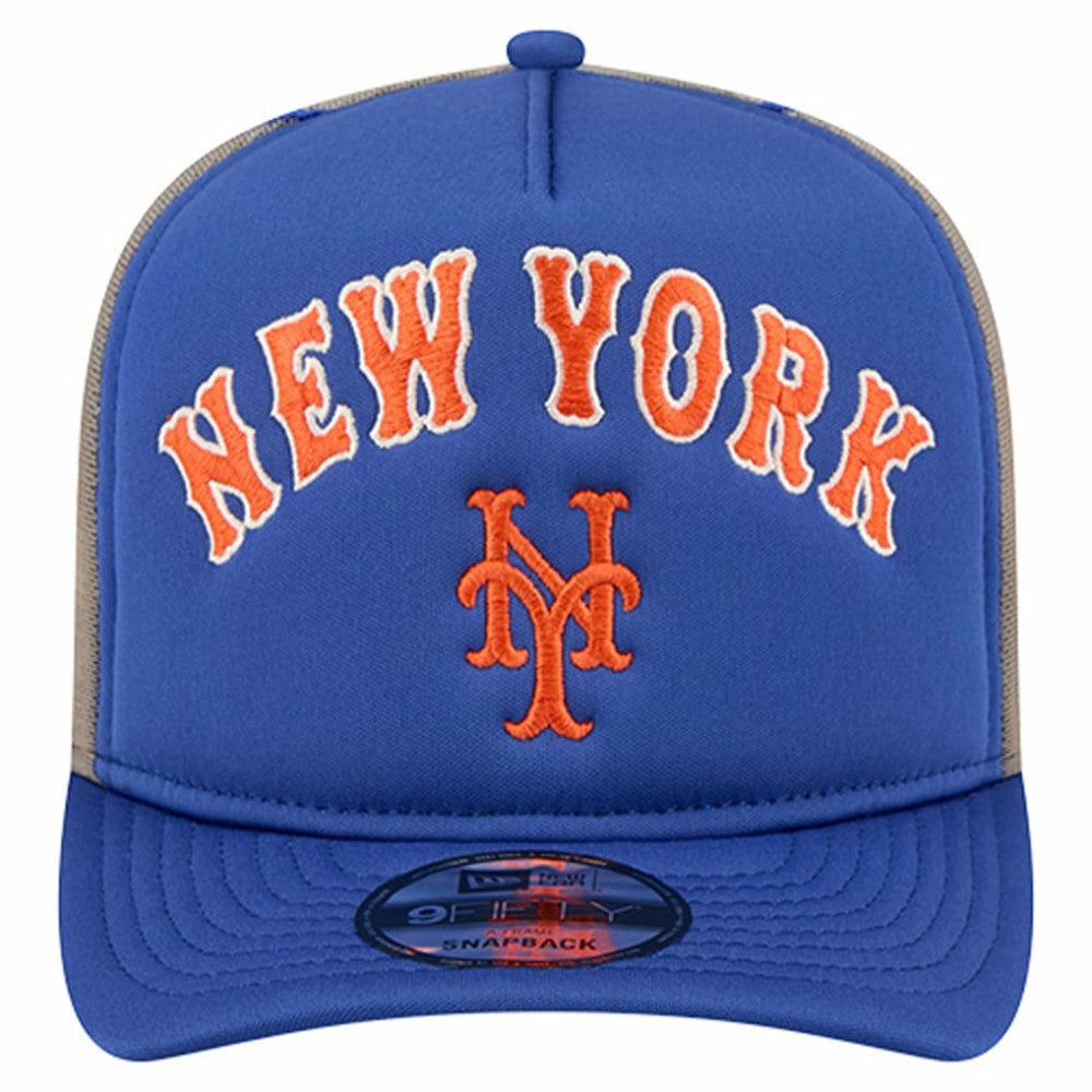 New York Mets New Era Vintage Arched Foam Front 9FIFTY A-Frame Adjustable Trucker Hat | MLB Online