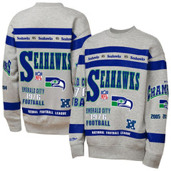 Seattle Seahawks Mitchell & Ness Youth Throwback All-Over Print Fleece Sweatshirt
