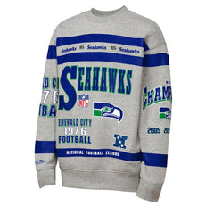 Seattle Seahawks Mitchell & Ness Youth Throwback All-Over Print Fleece Sweatshirt